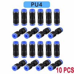 10x 5/32”(4mm) OD Tube Pneumatic Straight Union Push To Connect Air Fittings