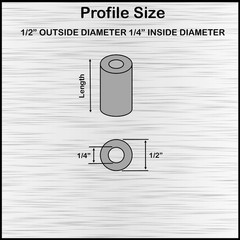 Aluminum Spacer Black 1/2″ OD x 1/4″ ID x Choose Your Length,Round Spacer Unt…