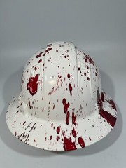 New Full Brim Hard Hat Custom Hydro Dipped HOMICIDE BLOOD SPLATTER