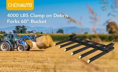 Clamp on Debris Forks to 60 in Bucket, Heavy Duty Clamp-On Pallet Fork, 4000 LBS