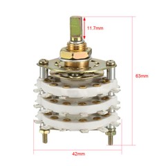1/2/4x 9.7MM 6P5T 6 Pole 5 Throw 3 Deck Band Channel Rotary Switch Selectors