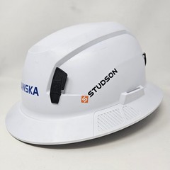 STUDSON SHK-1 Type II Full Brim Non-Vented Safety Helmet White, Third Party Logo