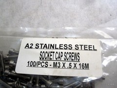 Albany County Fasteners SOCKET CAP SCREWS 100/PCS – M3 X.5 X 16M