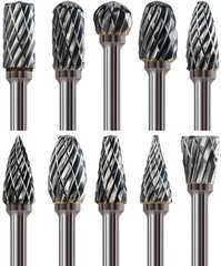 10Pcs 1/8″ Shank Carbide Burr Bits Compatible with Dremel Bits Metal Grinding…