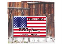 250 Years American Flag Outside Vinyl Hanging Banner Signs Freedom 1776-2026