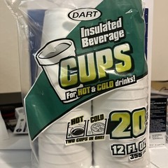 20 Dart Insulated Beverage Cups (Hot & Cold) – 12Oz