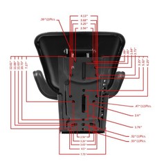 For Ford New Holland 3000 3600 3610 3900 Black Tractor Suspension Seat