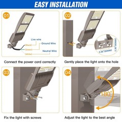 320W 48000LM Outdoor LED Shoebox Parking Lot Light Commercial Street Area Lights