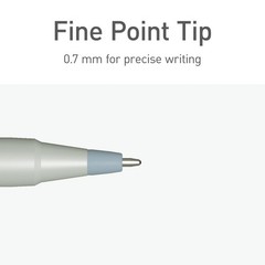 Pentonic 10 Count Fine Point Ballpoint Pens Gray Barrel Black Ink 0.7mm