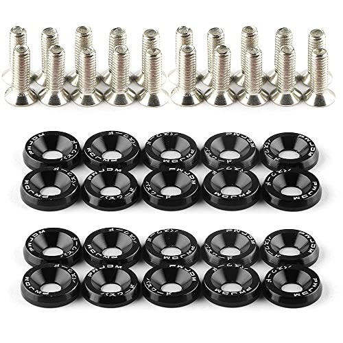 Durable M6 Bumper Washers & Fasteners – 20Pcs Engine Bay Enhancement Kit