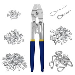 Sanuke Wire Rope Crimping Swaging Tool Cable 10.24 inches, Silver/Metallic