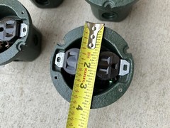 Lot Of 4 Pieces Lew Electric 812 1/2″-3/4″ Floor Box + Outlets ONLY No Plates