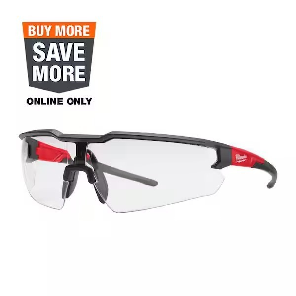 Milwaukee 48-73-2010 Safety Glasses Clear Hard Coat Anti-Scratch Lenses