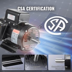 7.5HP Air Compressor Electric Motor 230V 31.6A 3450RPM 184T Frame CW/CCW Rotate