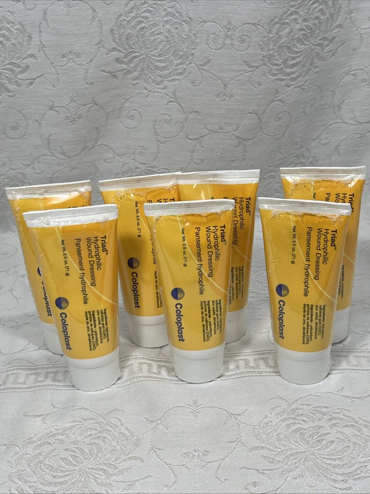 Coloplast Triad Hydrophilic Wound Dressing 2.5 Oz 7 Tubes NEW SEALED