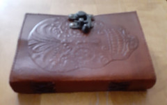Hand Tooled Leather Journal Sugar Skull Blank Book Art Sketch Dia de los Muertos