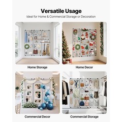 Uimoso Set of 3 Wall Grid Panels 2×6 ft Wire Display Racks in Black Finish