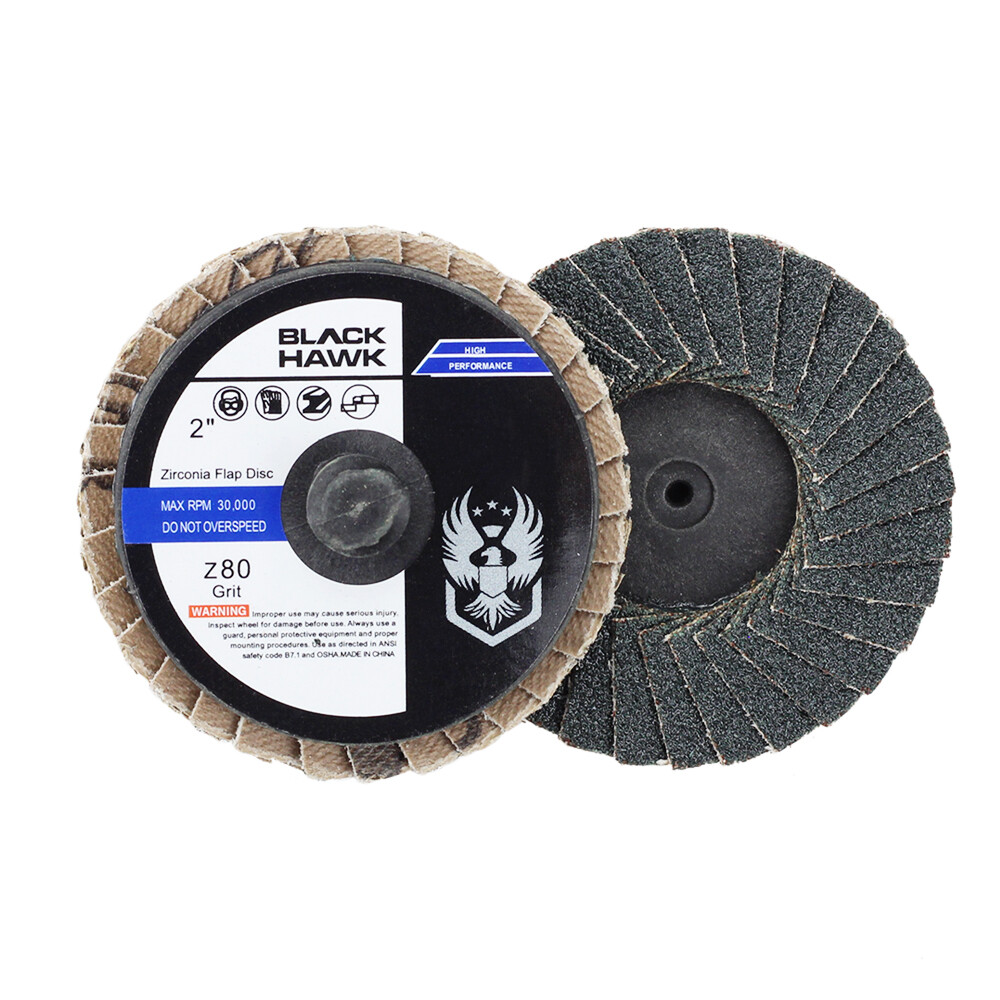 50 Pack – 2″ Mini Flap Discs 80 Grit Quick Change Sanding Roloc Style Type R