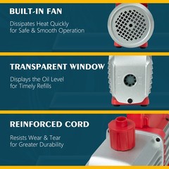 Kozyvacu Dual-Stage HVAC Vacuum Pump, 5.0 CFM – Ideal for AC Repair Tools, Car