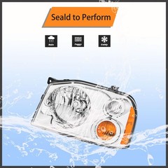 Headlight Assembly Pair 2001-2004 Nissan Frontier Halogen Chrome Amber NI2503130