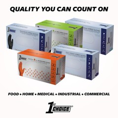 1st Choice Black Nitrile Gloves Box of 100 Large (Pack 100),