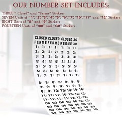 Open Closed Signs Kit Business Hours Store Office Operation Window Glass Door