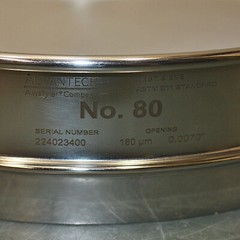 Advantech 12″ Test Sieve 80SS12H, 180 Micron, #80 Mesh, Stainless Steel Cloth