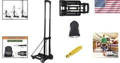 25kg/55lbs Folding Hand Truck – Lightweight Utility Cart with Oversized Wheels