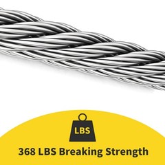 1/16 Wire Rope, 100FT 304 Stainless Steel Cable with 50Pcs Crimp Sleeves,