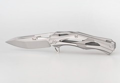 Hunting Pocket Knife, 4″ 5Cr13 Steel Blade Steel Handle for EDC Camping Gifts