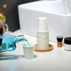 Disposable Paper Coffee Cups 3 oz 100 Count, Bathroom Mouthwash Cups, Leak-Proof