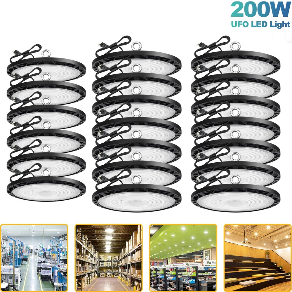 20x 200W UFO Led High Bay Light Industrial Commercial Factory Warehouse 90-277V