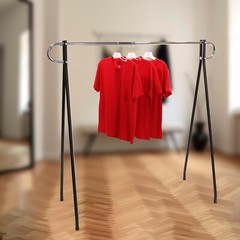 Clothing Rack Black & Chrome Single Rail Retail Storage Garment Salesman 60 x 60