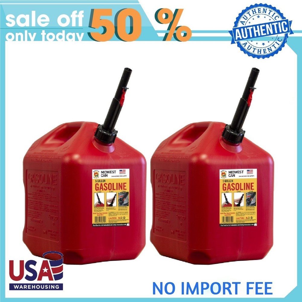 2p Midwest Can Company, 5 Gallon Capacity Gas Can with Flame Mitigation Device