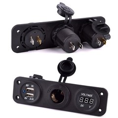 12V 3 Gang Waterproof Car Battery Meter Voltmeter LED Digital Display Voltage