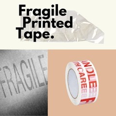 2 inch 6 Rolls Fragile Marking Packing Tape Shipping- 2.0 mil 330 feet 110 yards