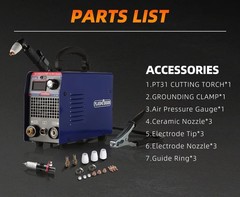 CUT50 110V/220V 50A Plasma Cutter Sic Mosfet 10mm” Clean Cuts LED Display