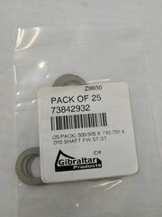 Gibraltar SS shaft Shim Washer 0.01″ thick 0.5-0.505″ ID x 0.745 – 0.755″ OD