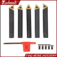 Findmall 5× Insert 1/2″ Lathe Indexable Carbide Bits+Turning Tool Bit Holder Kit