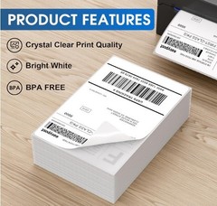 500 4×6 thermal labels Labels/Stack for MUNBYN Rollo Zebra – 500 Labels US