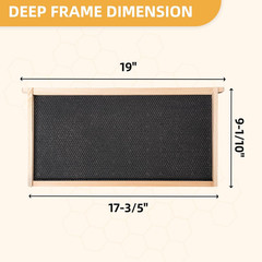 10 Pack Beehive Frames and Wax Foundations for Deep Brood Bee Hives with Wooden
