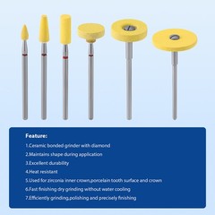 Dental Lab Ceramic Diamond Polisher Rubber Porcelain Wheel Discs Burs HP 2.35mm