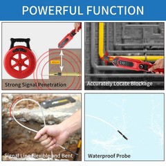 Pipe Blockage Detector – 40M Water Pipe Scanner for Metal & PVC Clogging Tool