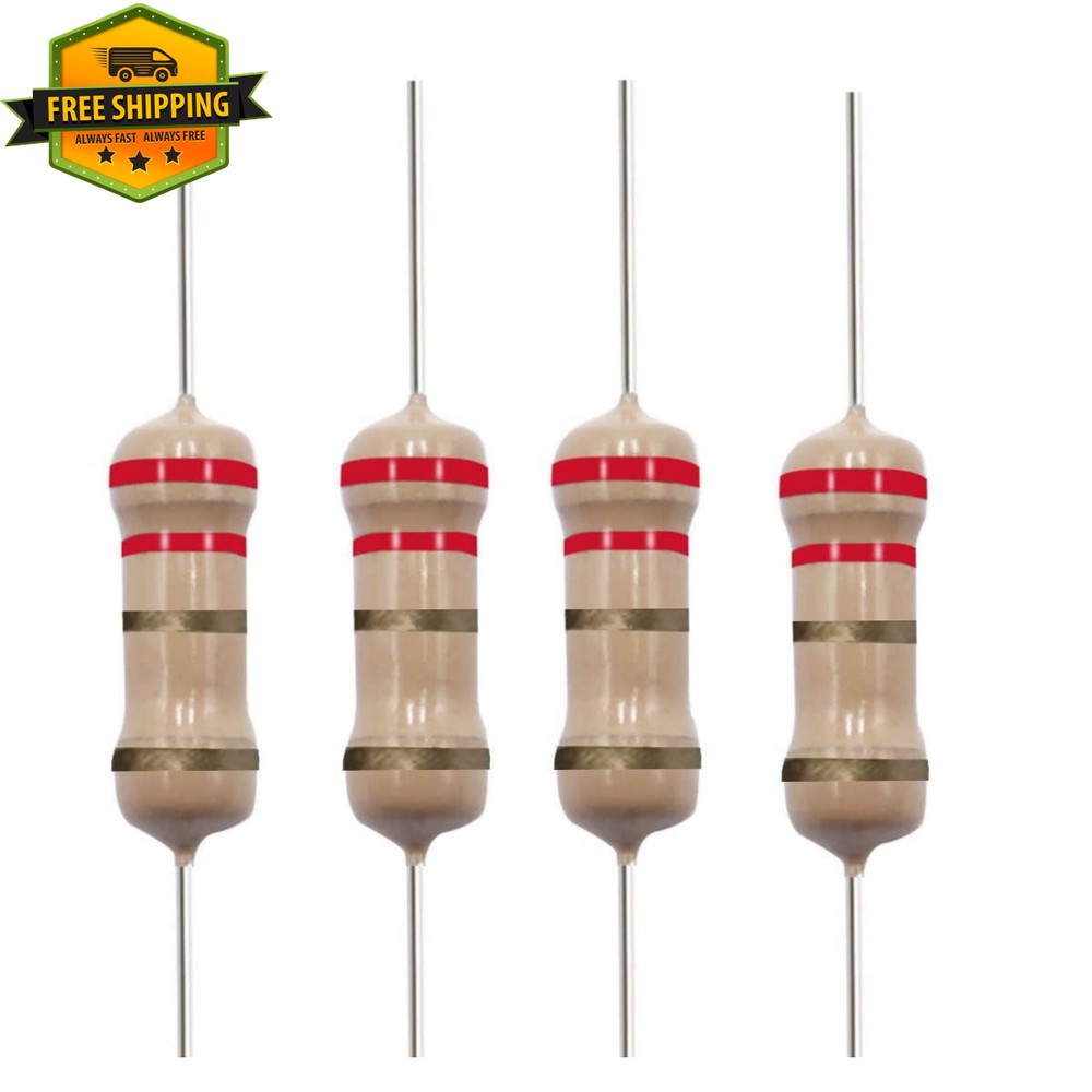 100 Pcs 2.2 Ohm Resistor 1/4W 0.25W 5% Tolerance Airbag Bypass STEM Project