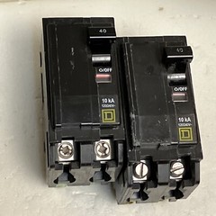 Square D QO240 40 Amp 2 Pole Yellow “D” QO Plug-in Circuit Breaker 120/240 USED