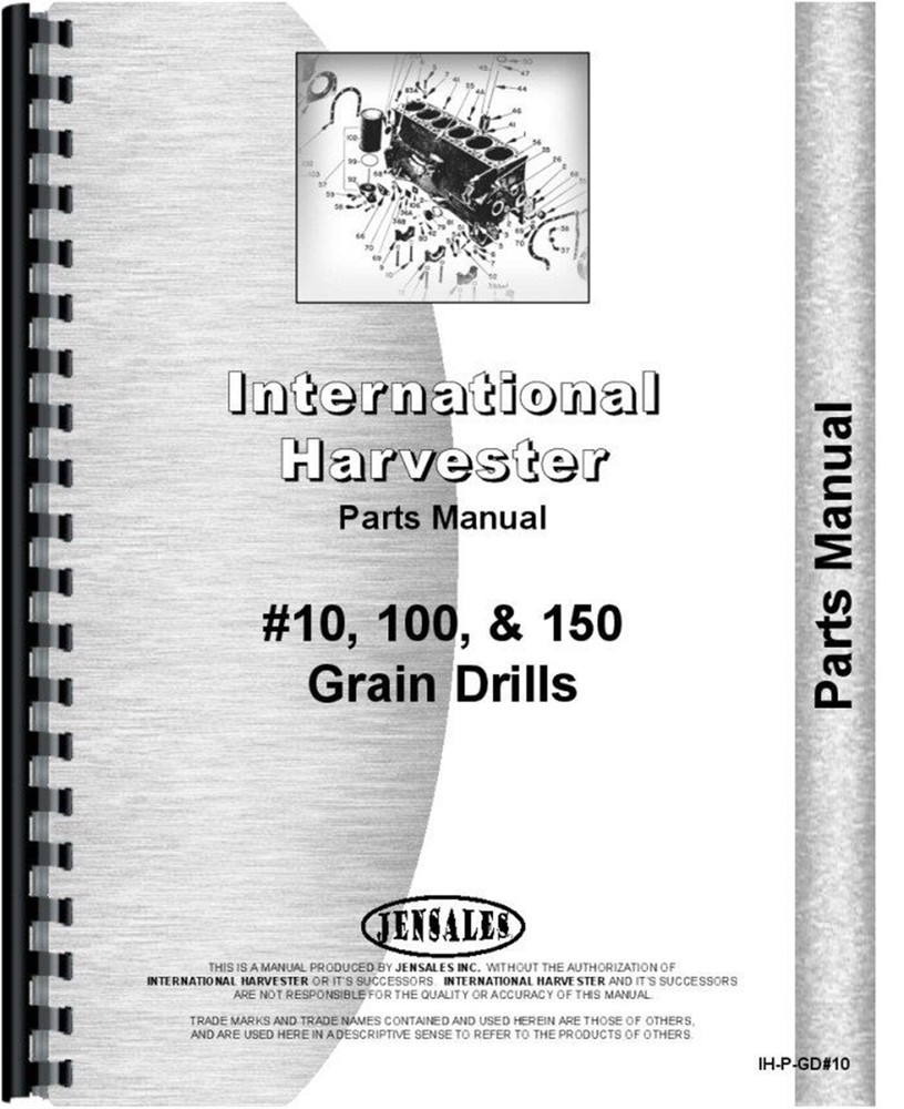 IH International 10 100 150 Grain Drill Parts Manual Catalog