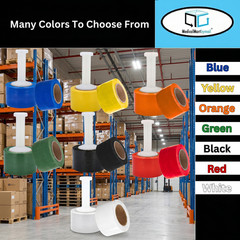 Cast Narrow Banding Stretch Wrap 3″x1000′ 80 Gauge Black Shrink Film 18 Rolls
