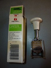 English dater Grey ink pad Rexel working used condition + paper original box