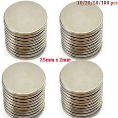 100pcs Neodymium Magnet Round Disc N35 Super Strong Rare Earth Thin Tiny 25x2mm