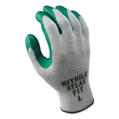 Atlas Fit 350 Nitrile-Coated Glove, Medium, Gray/Green SHOWA 350M08 38054918680